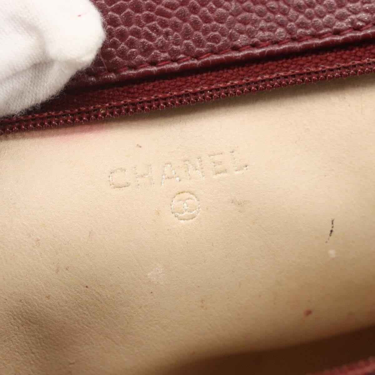 Chanel Vintage Timeless Toiletry Leather Burgundy Calfskin Clutche & Pouche Bag (Pre-Owned)