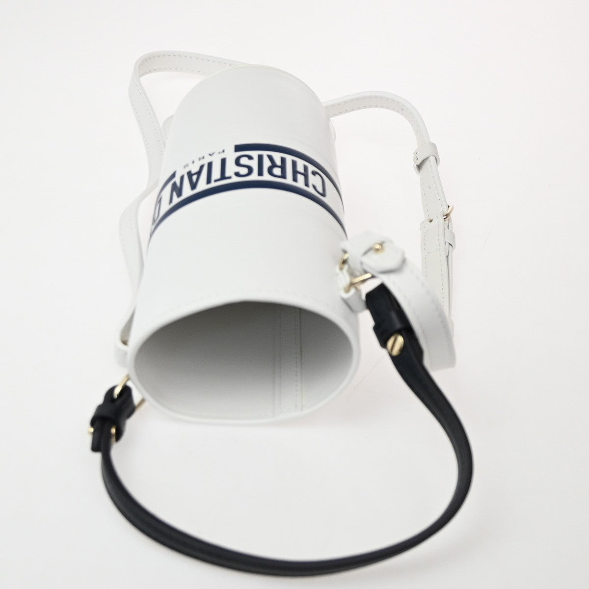Christian Dior Vibe Bottle Holder Printed Leather White Leather Shoulder Bag Bag (Pre-Owned)