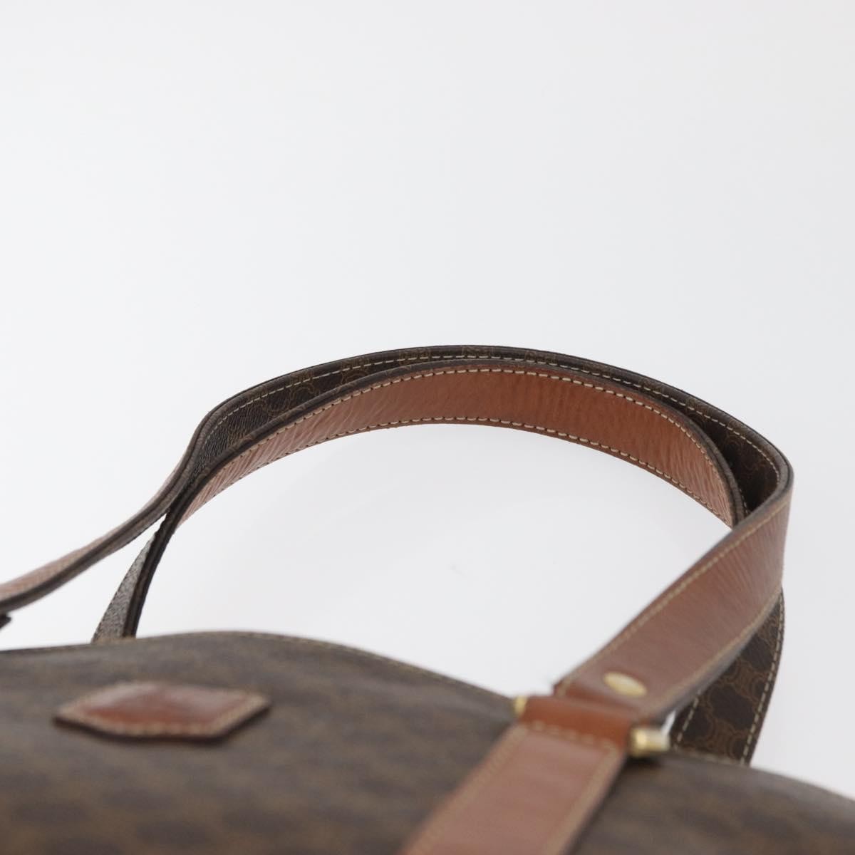 Celine Vintage Macadam Canvas And Leather Brown Canvas Handbag (Pre-Owned)