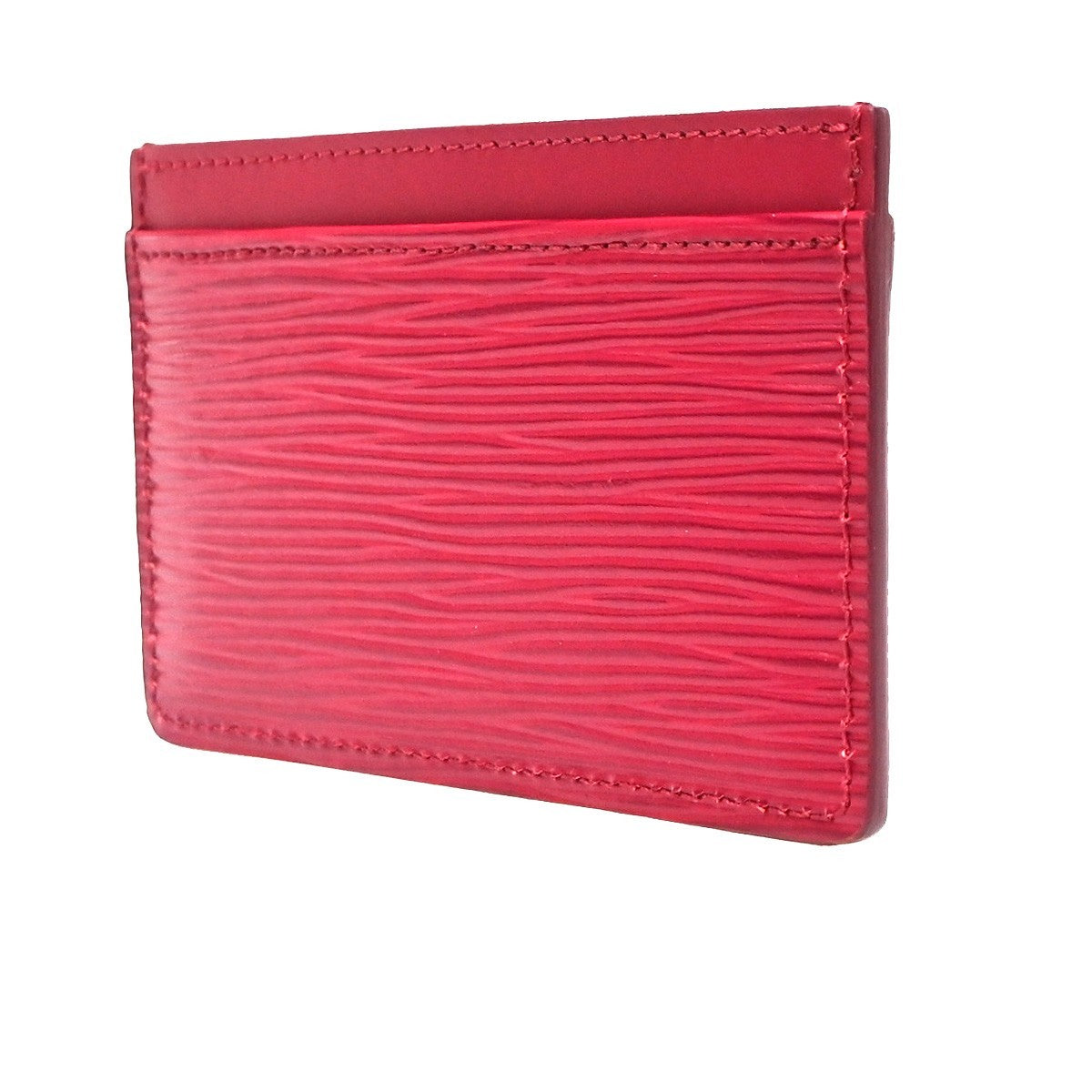 Louis Vuitton Porte Cartes Simple Card Holder Epi Leather Red Leather Card Holders Accessory (Pre-Owned)
