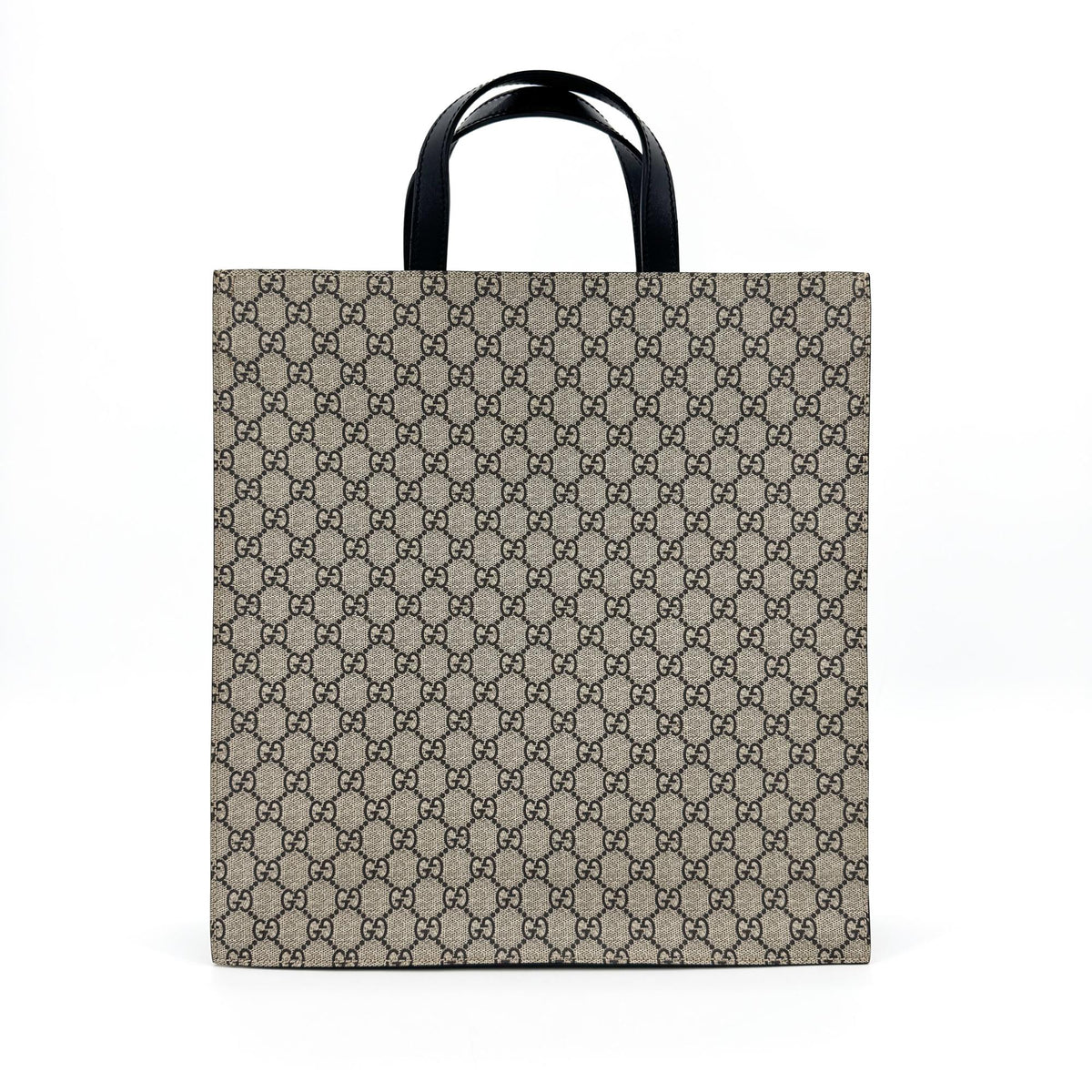 Gucci Kingsnake Printed Leather Black Canvas Tote Bag Bag (Pre-Owned)