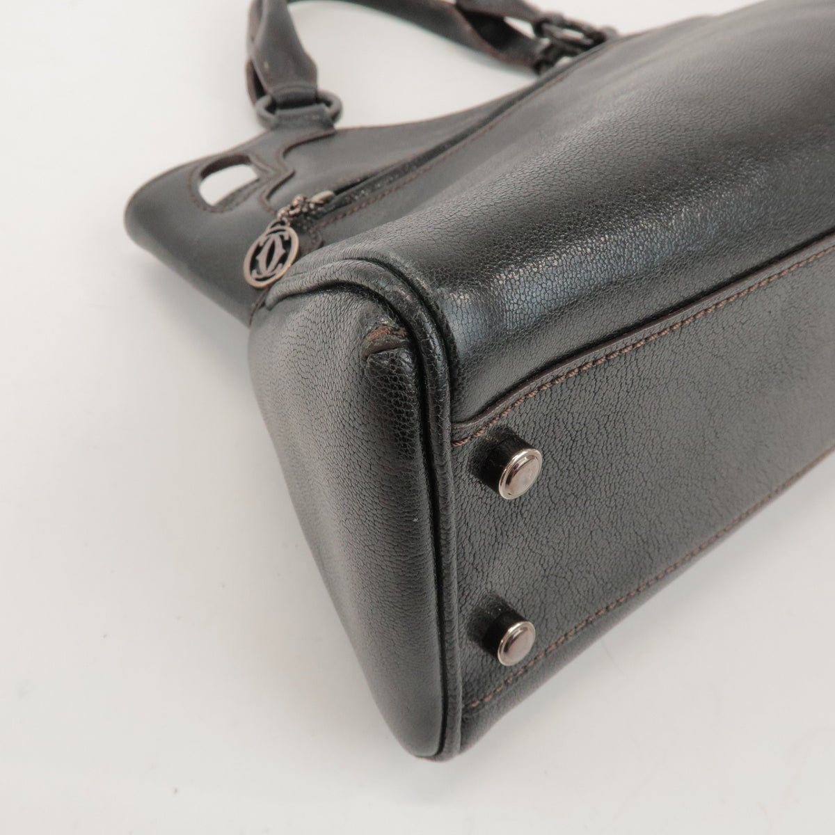 Cartier Marcello Leather Black Leather Handbag (Pre-Owned)