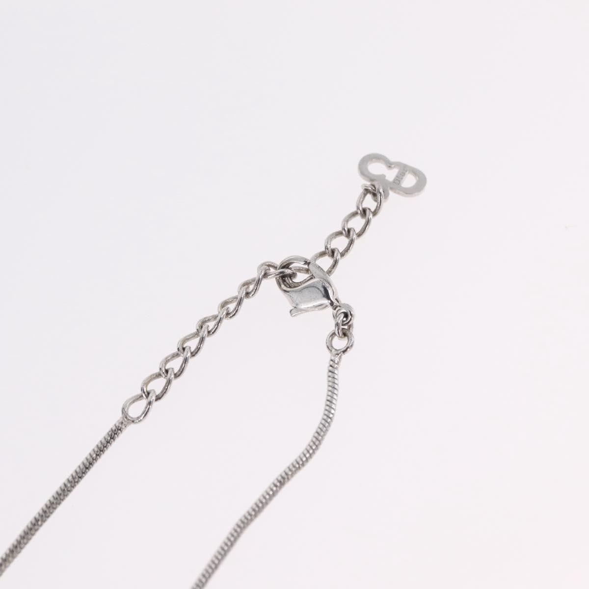 Christian Dior D Logo Pendant Metal Silver Metal Necklace Jewelry (Pre-Owned)