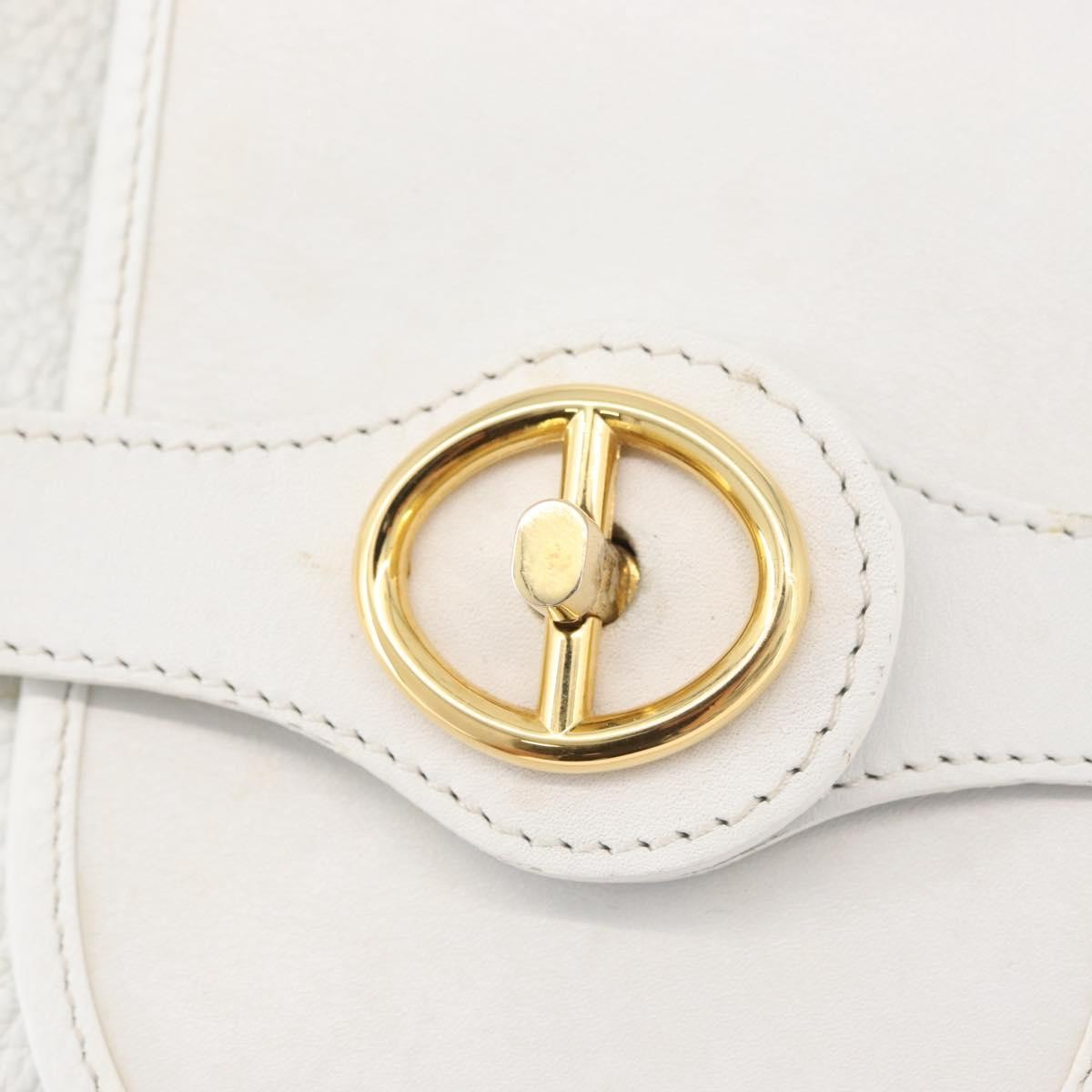 Christian Dior Vintage Leather White_Gold Leather Shoulder Bag Bag (Pre-Owned)