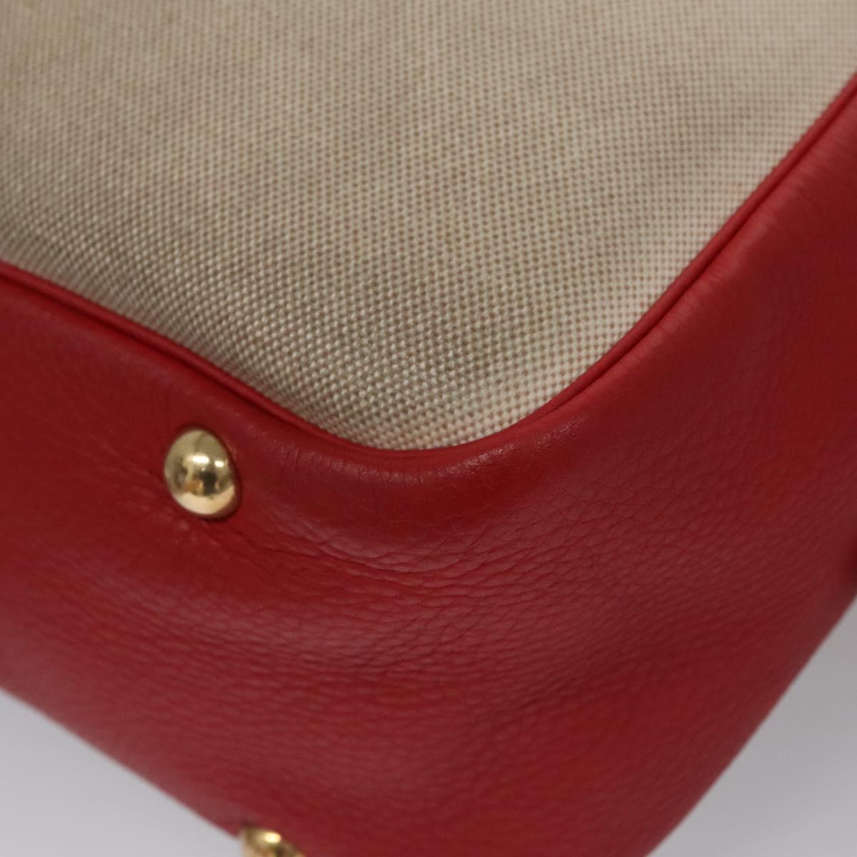 Hermes Victoria Messenger Toile With Leather Beige Canvas Bag (Pre-Owned)