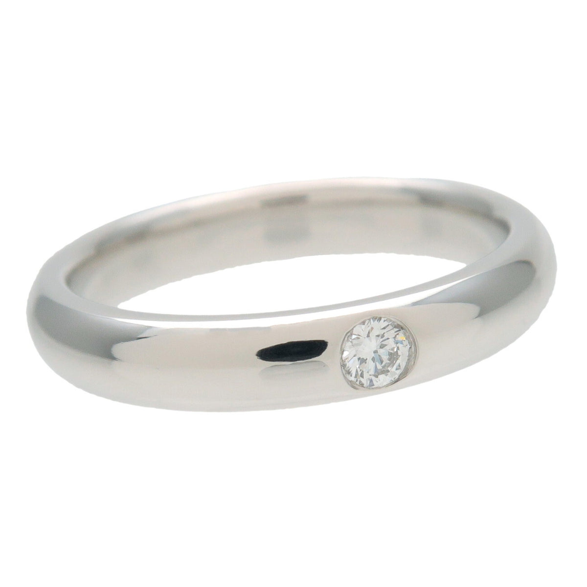 Harry Winston Single Diamond Band Platinum With Diamond Silver Platinum Ring Jewelry (Pre-Owned)
