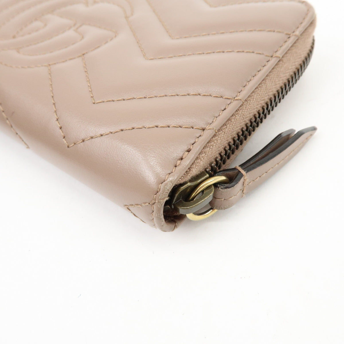 Gucci Gg Marmont Organizer Matelasse Leather Beige Leather Wallets Accessory (Pre-Owned)