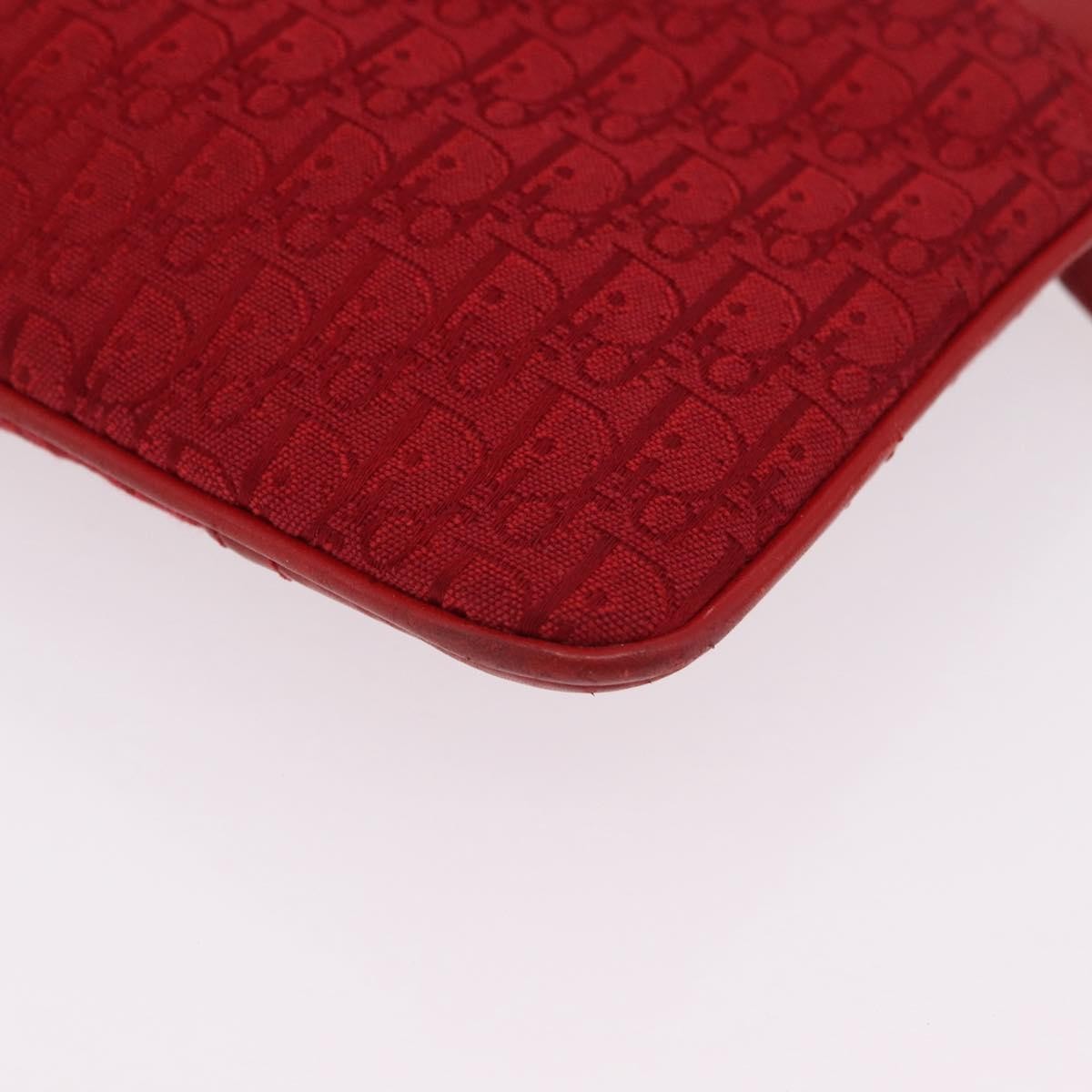 Christian Dior Vintage Street Chic Diorissimo Canvas With Leather Red Canvas Shoulder Bag Bag (Pre-Owned)