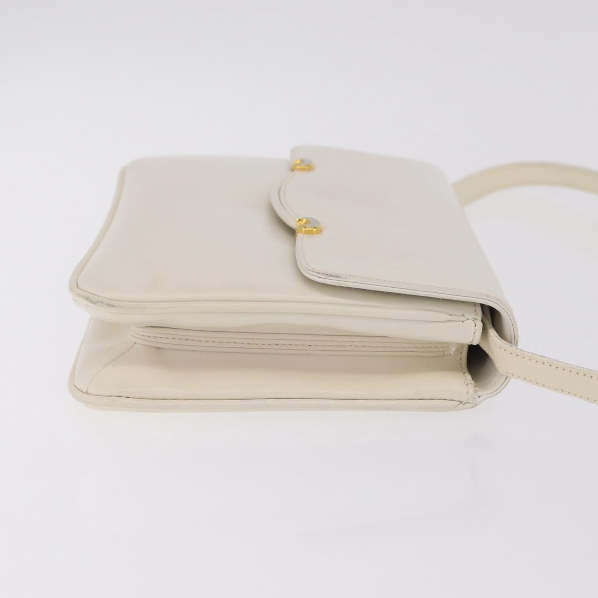 Gucci Shoulder Leather White Leather Shoulder Bag Bag (Pre-Owned)