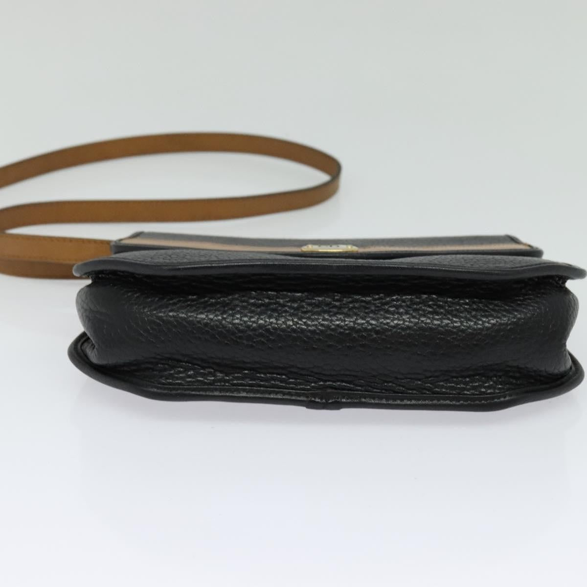 Christian Dior Vintage Cd Flap Leather Black Leather Shoulder Bag Bag (Pre-Owned)