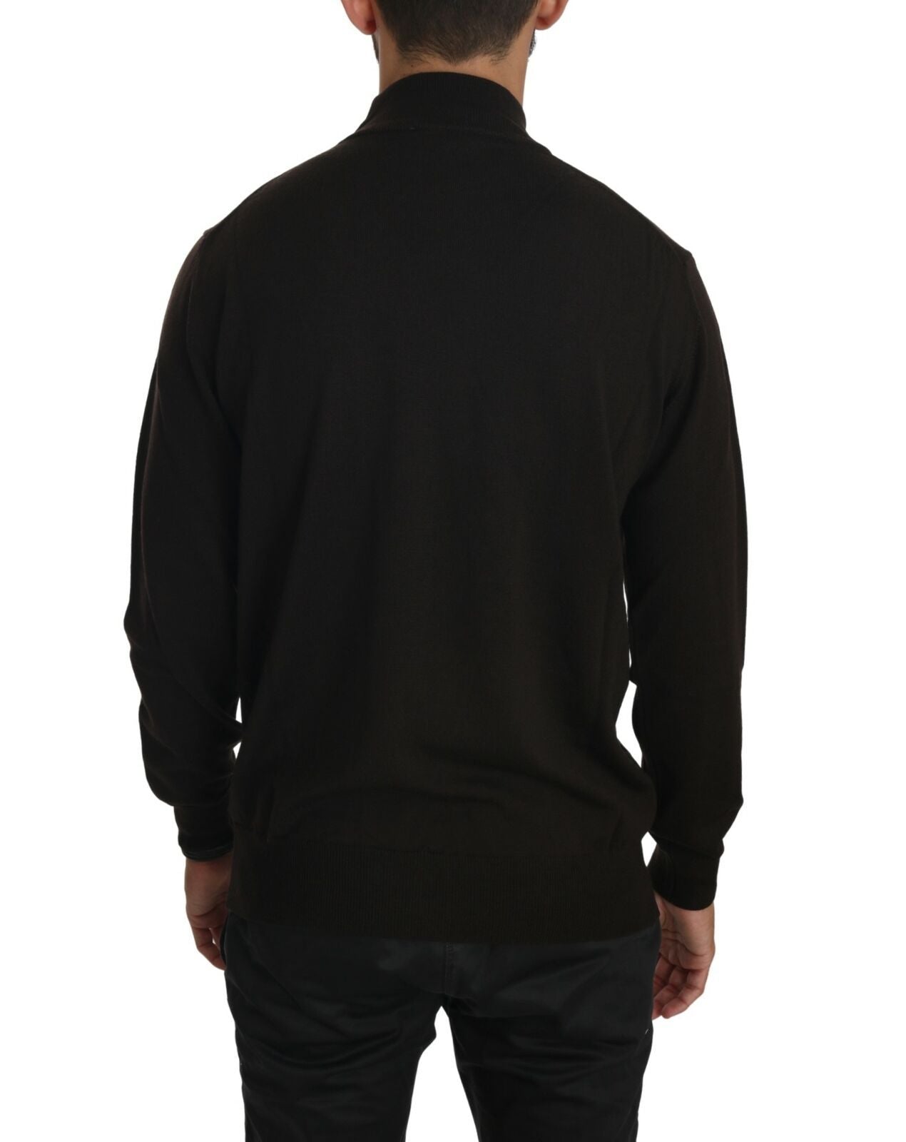 MILA SCHÖN Brown Turtle Neck Pullover Wool Men's Sweater