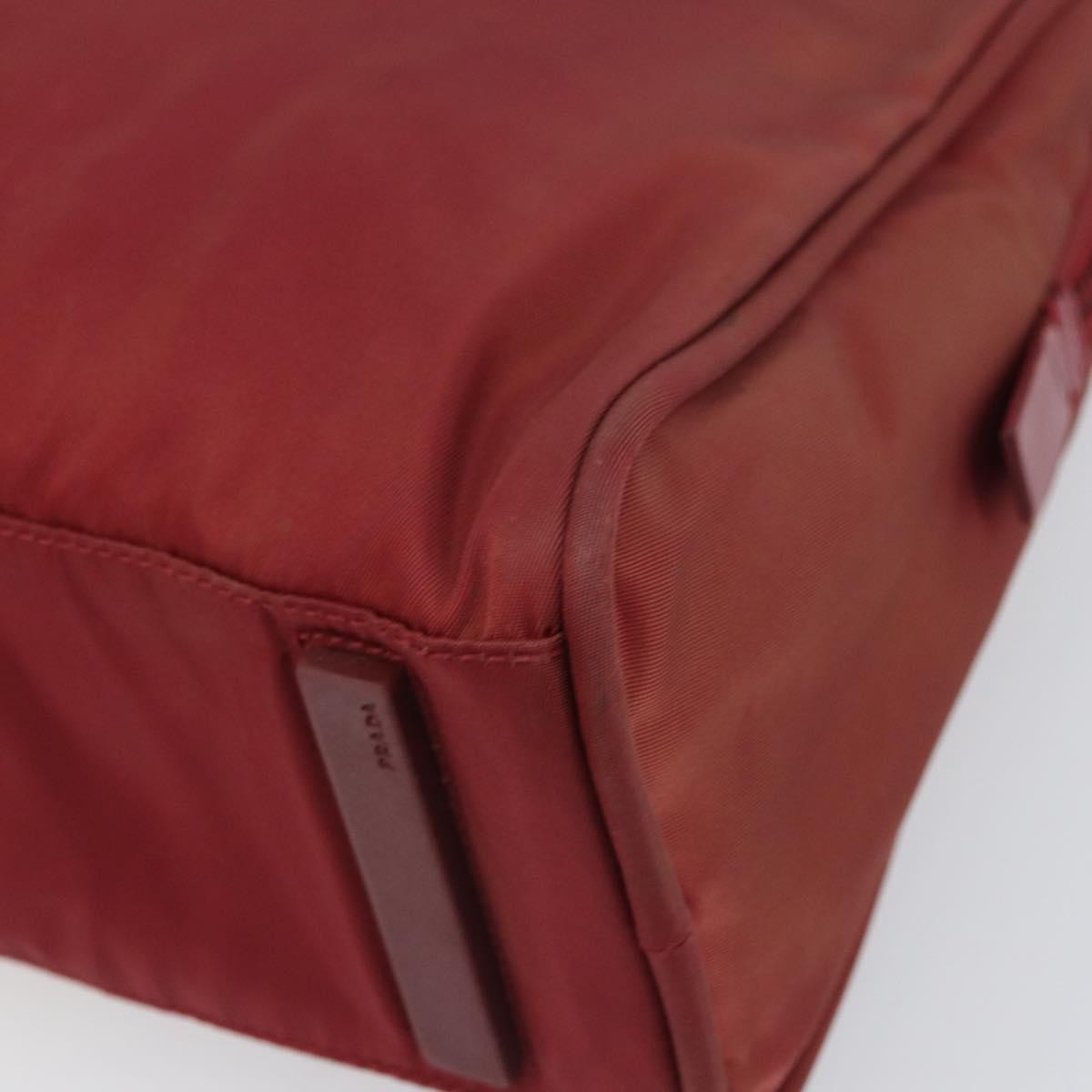 Prada Zip Around Tote Tessuto Red Nylon Shoulder Bag Bag (Pre-Owned)