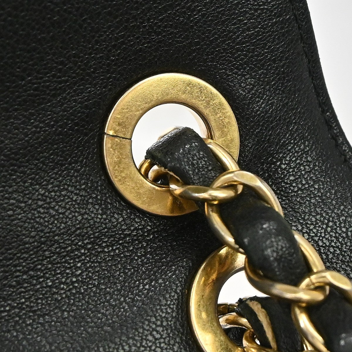 Chanel Collar And Tie Flap Chevron Sheepskin Black Leather Shoulder Bag Bag (Pre-Owned)