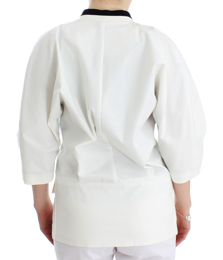 Andrea Pompilio Chic White Cotton Blend Women's Blazer