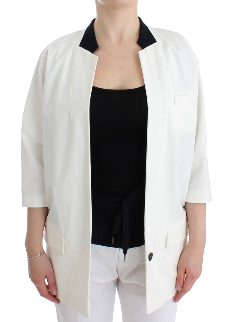 Andrea Pompilio Chic White Cotton Blend Women's Blazer
