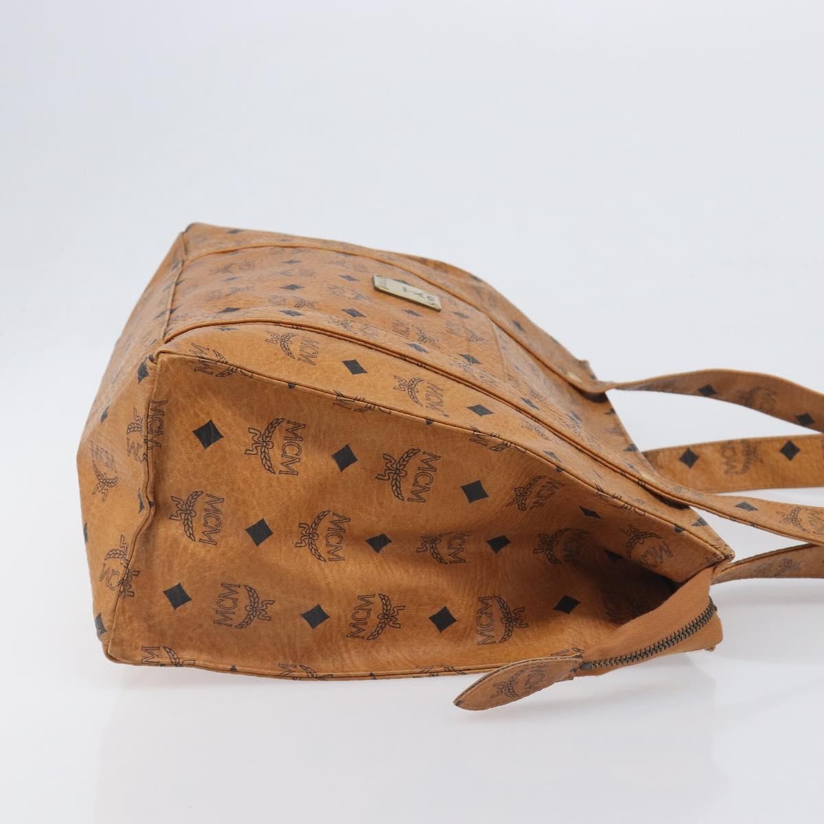 MCM Vintage Visetos Leather Brown Leather Tote Bag Bag (Pre-Owned)