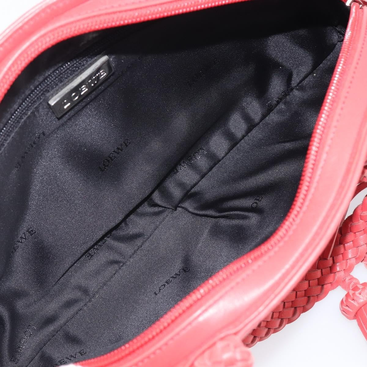 Loewe Shoulder Bag Leather Pink Leather Shoulder Bag Bag (Pre-Owned)