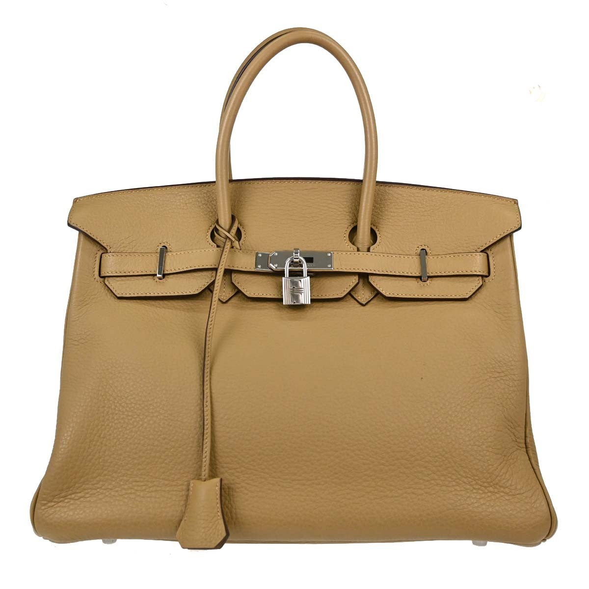 Hermes Birkin Light Togo With Palladium Hardware Beige Leather Handbag (Pre-Owned)