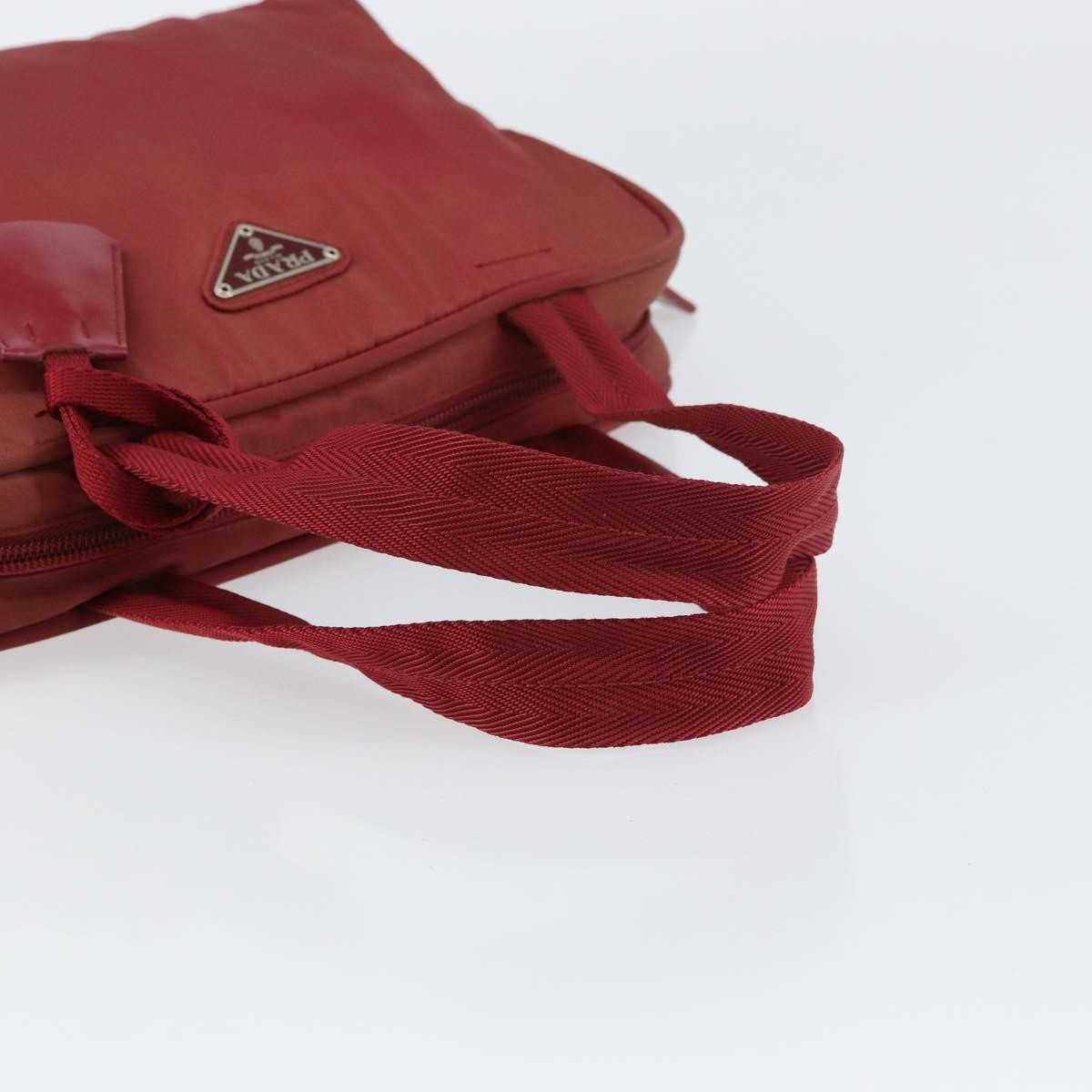 Prada Zip Around Tote Tessuto Red Nylon Shoulder Bag Bag (Pre-Owned)