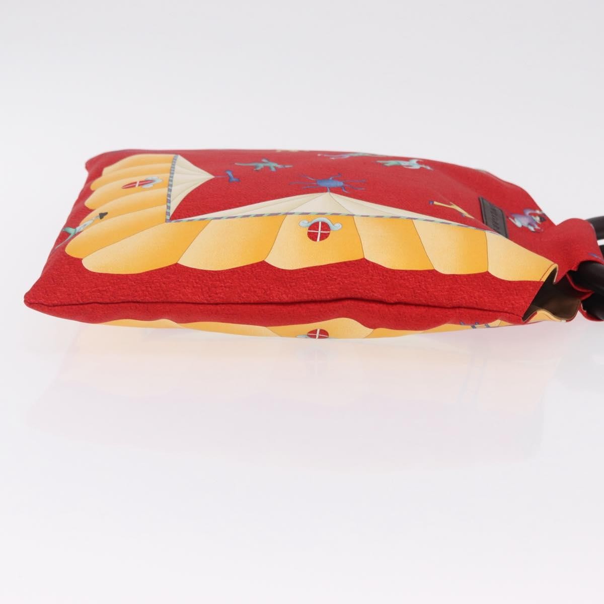 Bvlgari Handbag Canvas Red Silk Handbag (Pre-Owned)