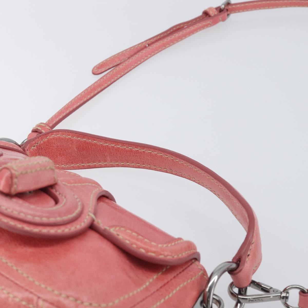 Prada Turnlock Flap Soft Calf Pink Leather Shoulder Bag Bag (Pre-Owned)