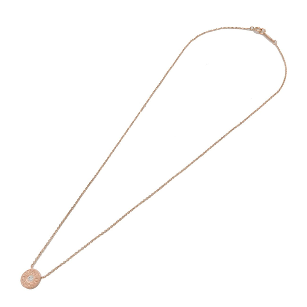 Tiffany & Co. 1837 Circle Pendant 18K Rose Gold With Diamond Gold Rose_Gold Necklace Jewelry (Pre-Owned)
