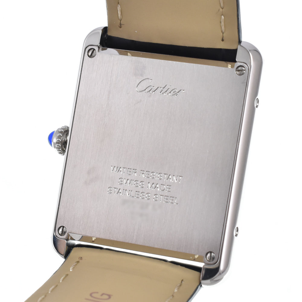 Cartier Tank Solo Quartz Stainless Steel And Leather Watch (Pre-Owned)