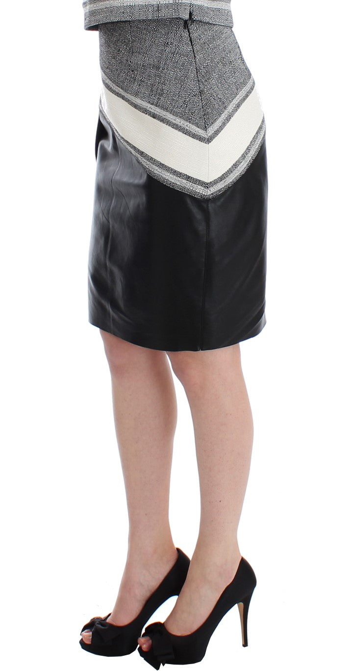 Sachin & Babi Gray Black Liza Leather Straight Women's Pencil