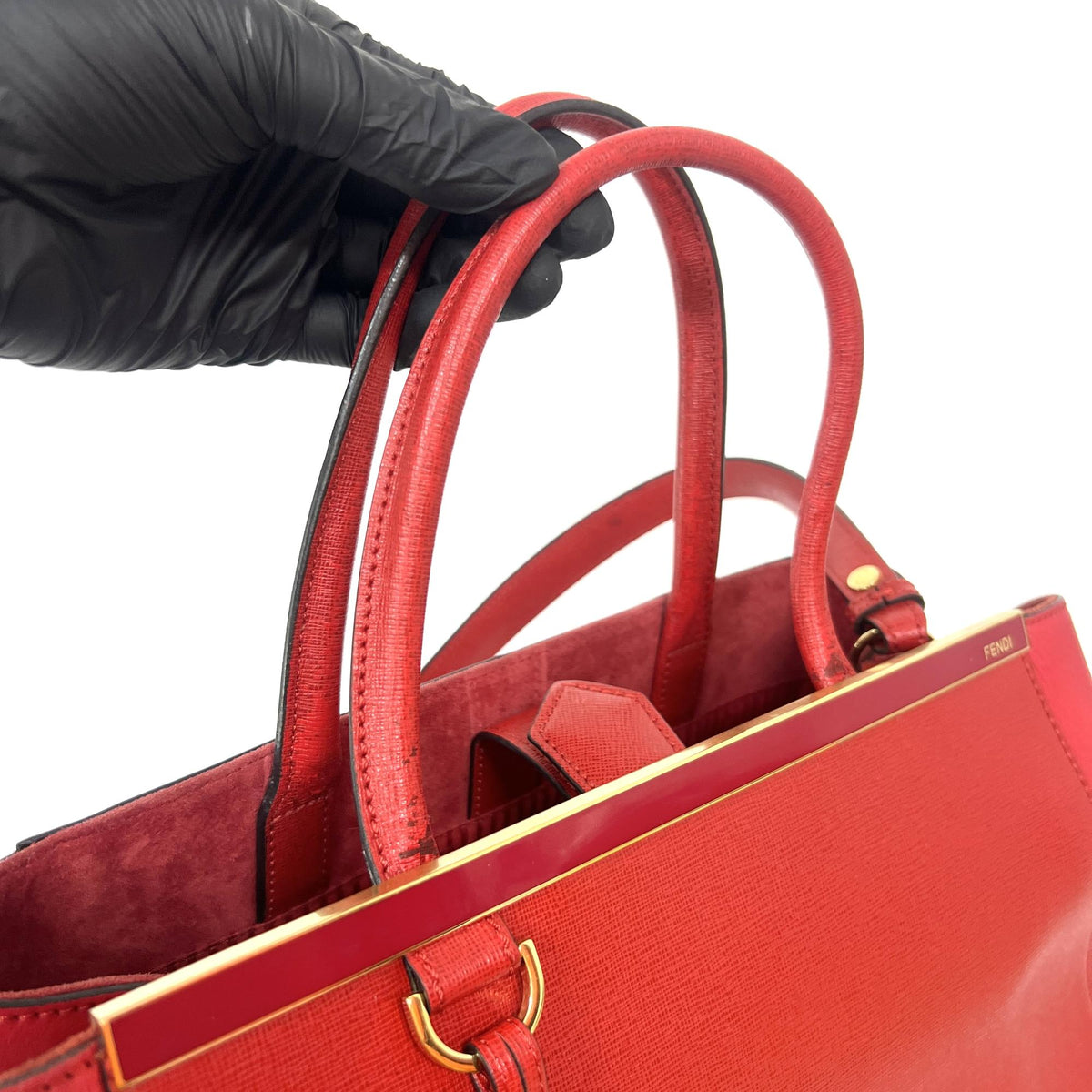 Fendi 2Jours Bag Patent Red Leather Handbag (Pre-Owned)