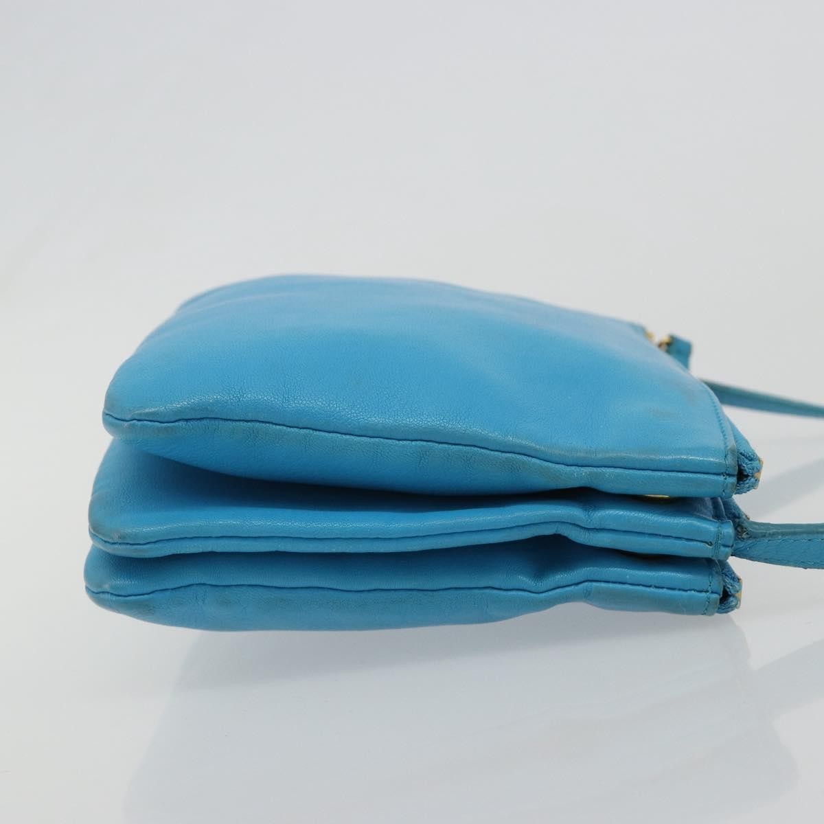 Celine Trio Leather Blue Leather Crossbody Bag Bag (Pre-Owned)