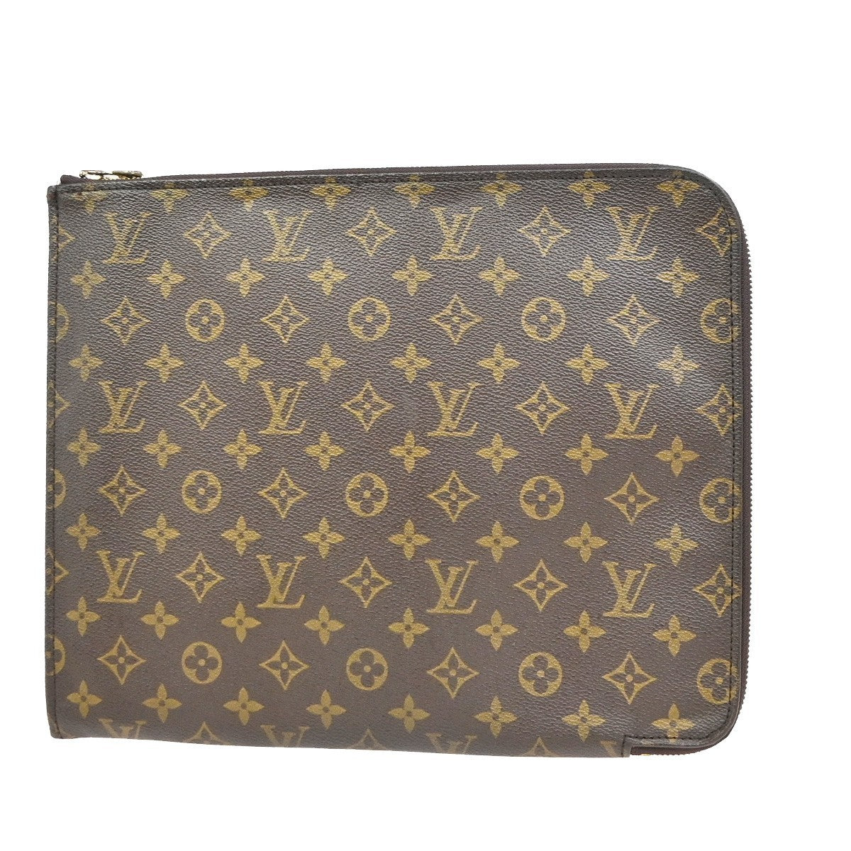 Louis Vuitton Poche Documents Monogram Canvas Brown Canvas Briefcase Bag (Pre-Owned)