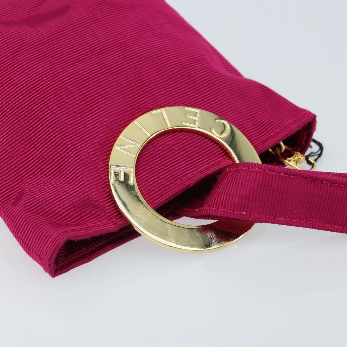 Celine Circle Logo Canvas Pink Canvas Clutche & Pouche Bag (Pre-Owned)