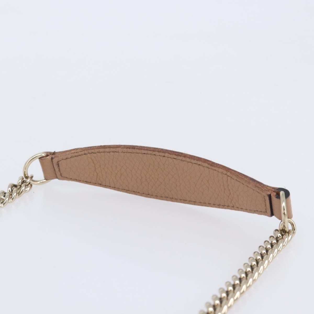 Gucci Soho Wallet On Chain Leather Beige Leather Shoulder Bag Bag (Pre-Owned)