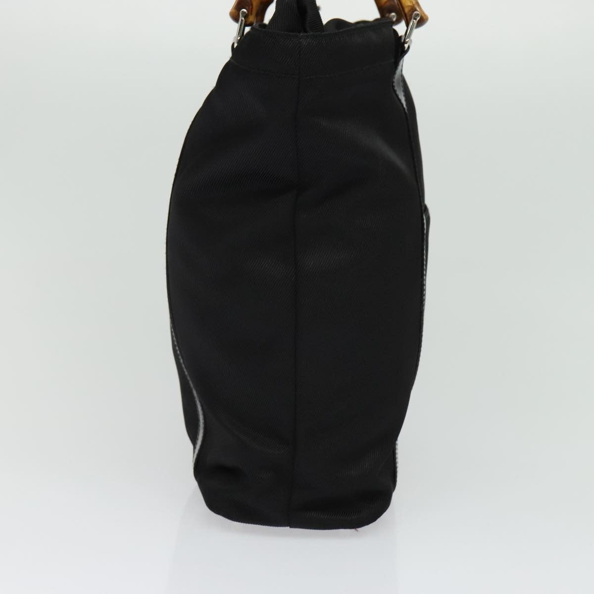 Gucci Vintage Bamboo Handle Tote Nylon Black Nylon Tote Bag Bag (Pre-Owned)