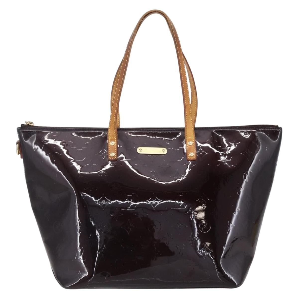Louis Vuitton Bellevue Monogram Vernis Burgundy Patent_Leather Tote Bag Bag (Pre-Owned)