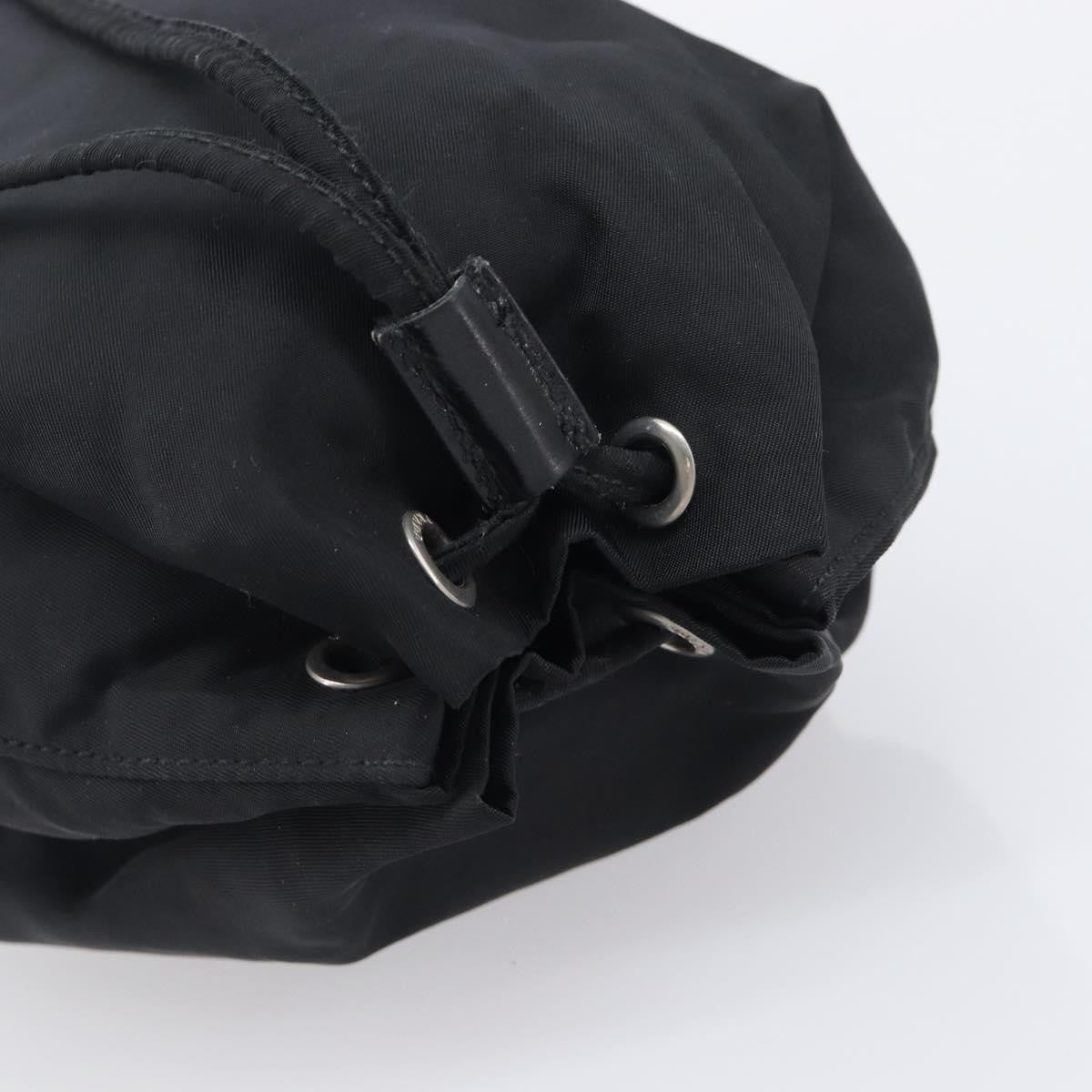 Prada Vela Drawstring Bucket Wristlet Tessuto Black Nylon Clutche & Pouche Bag (Pre-Owned)