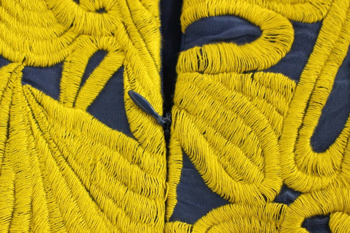 Sachin & Babi Blue Yellow Strapless Bubble Mini Shift Women's Dress