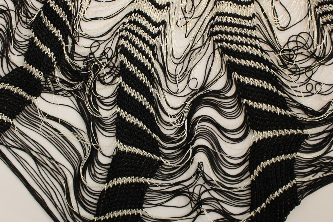 Alice Palmer White Black Knitted Assymetrical Women's Skirt
