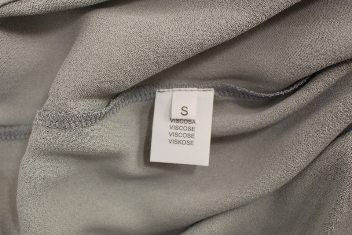 Comeforbreakfast Gray Viscose Tank Top Shirt Women's Blouse
