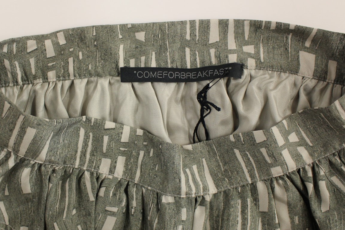 Comeforbreakfast Gray Mini Short A-Line Women's Skirt