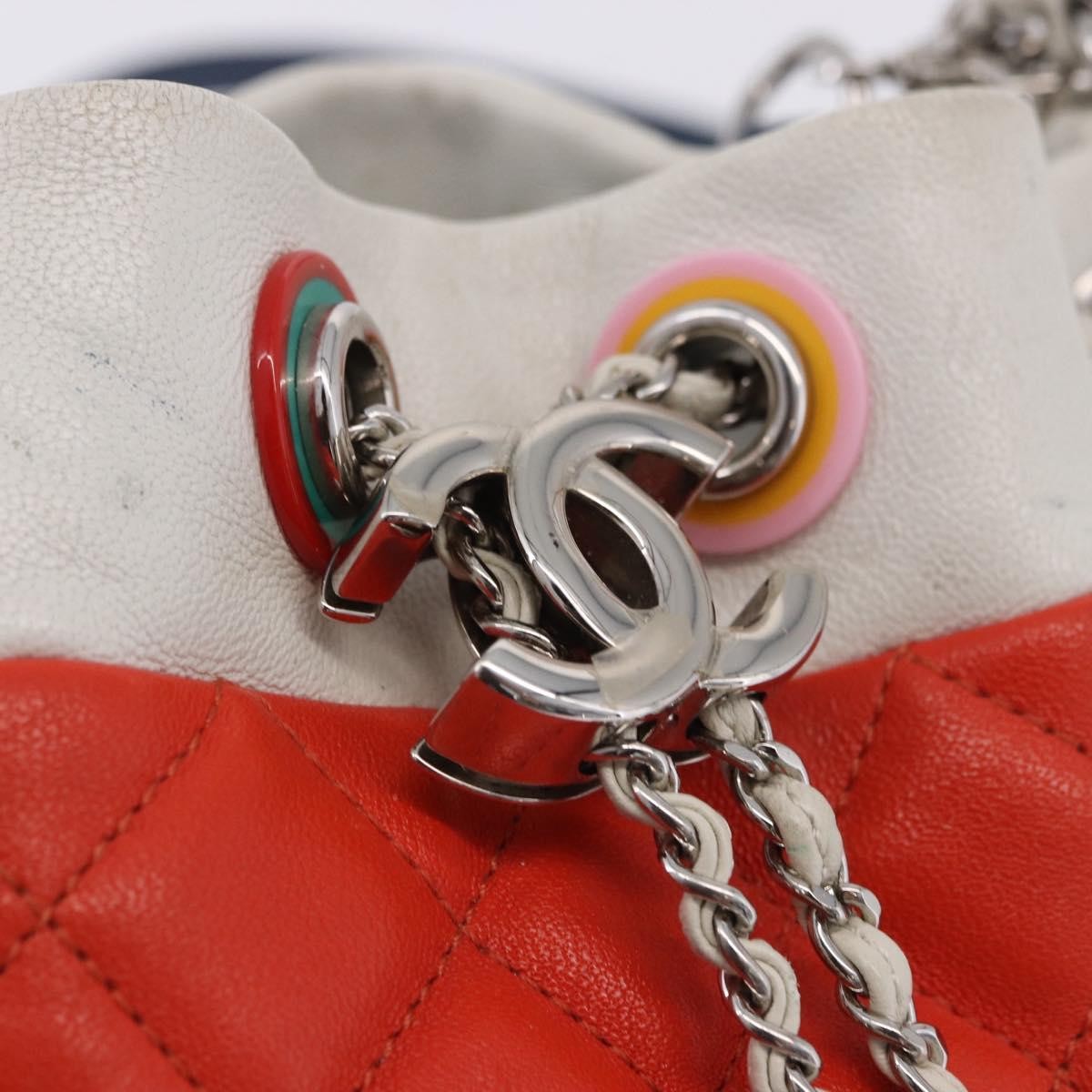 Chanel Cuba Drawstring Bucket Quilted Lambskin Red Leather Shoulder Bag Bag (Pre-Owned)