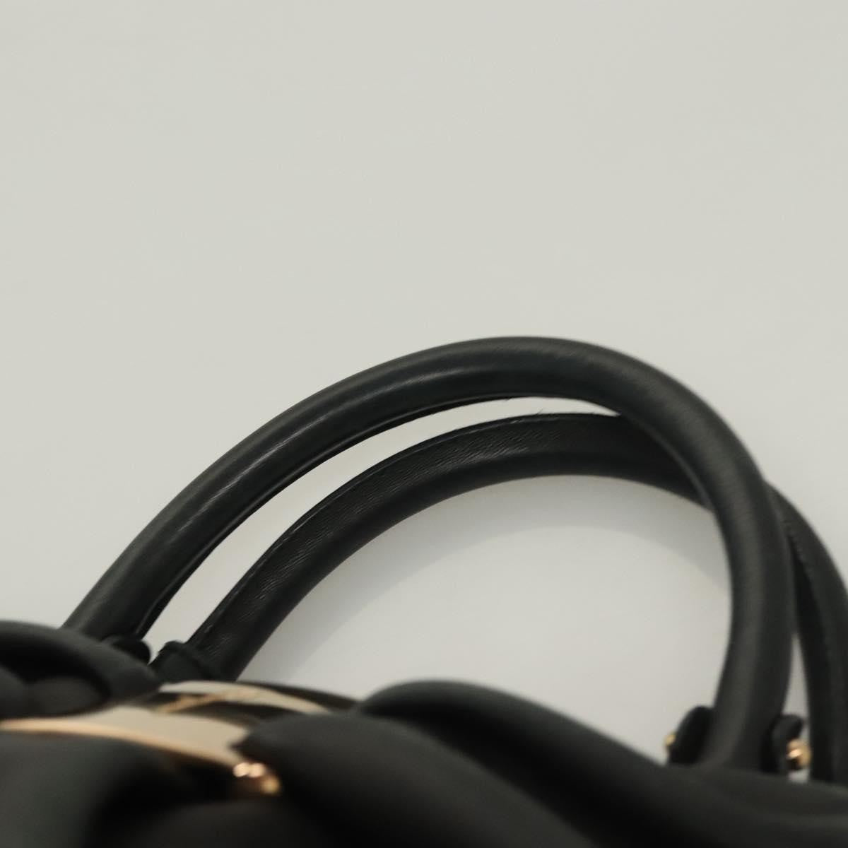 Salvatore Ferragamo Vala Leather Black Leather Handbag (Pre-Owned)