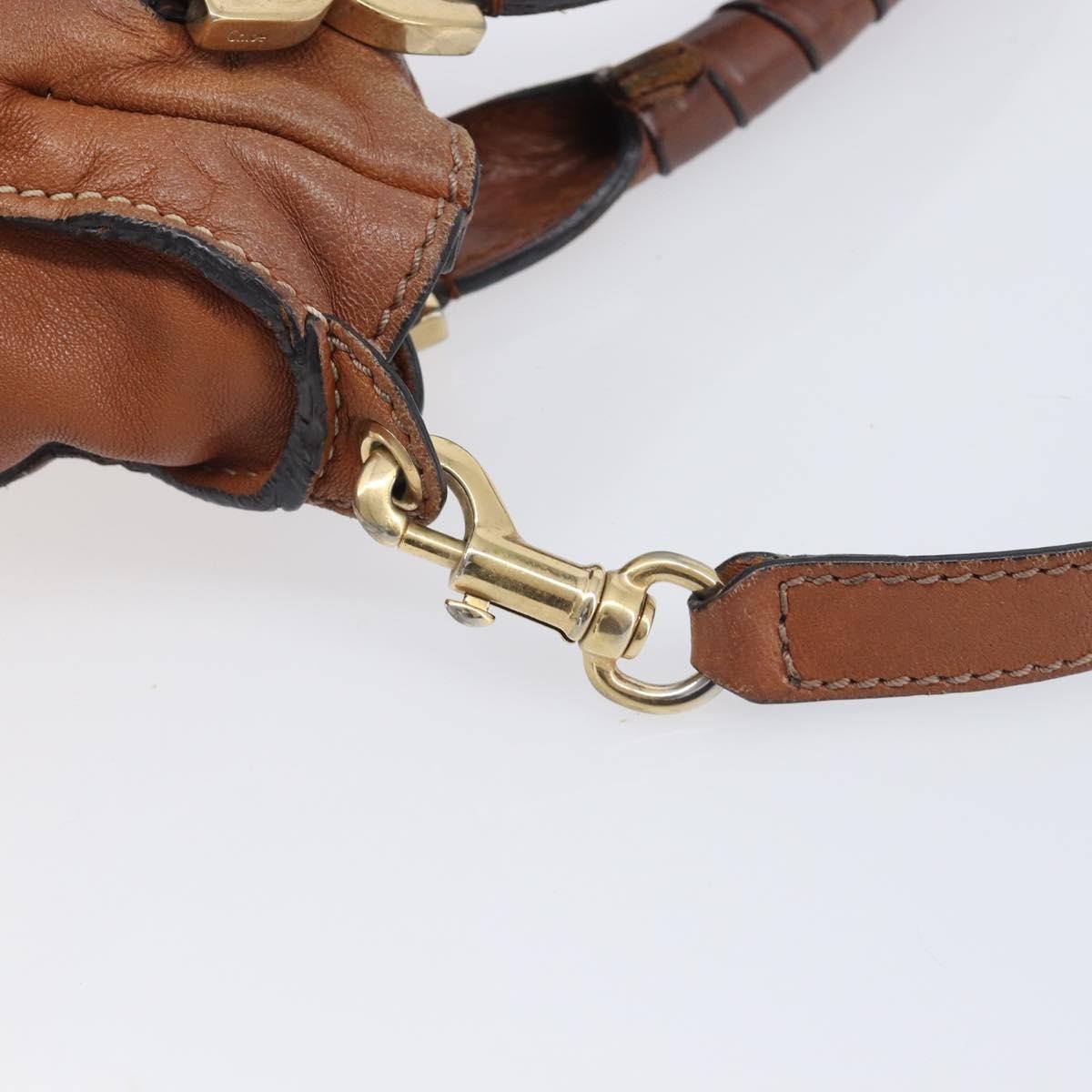 Chloe Marcie Satchel Leather Brown Leather Handbag (Pre-Owned)