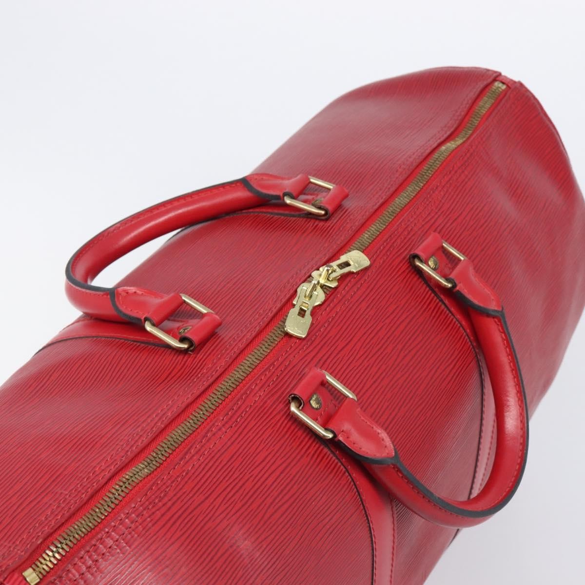 Louis Vuitton Keepall Epi Leather Red Leather Travel Bag Bag (Pre-Owned)