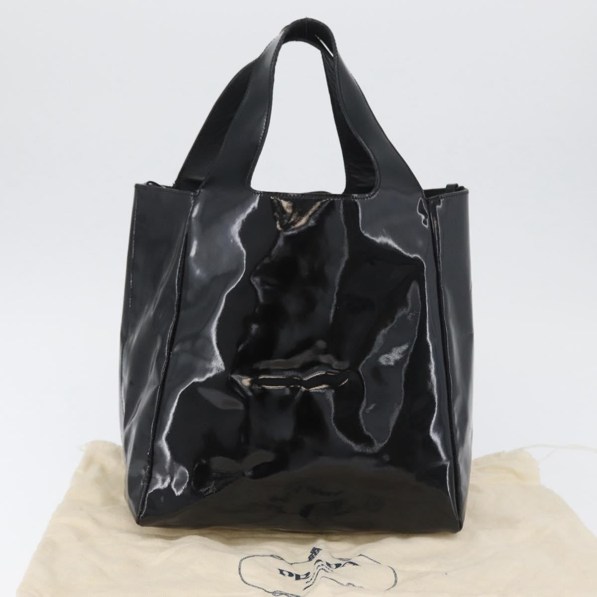 Prada Vintage Patent Leather Black Patent_Leather Handbag (Pre-Owned)
