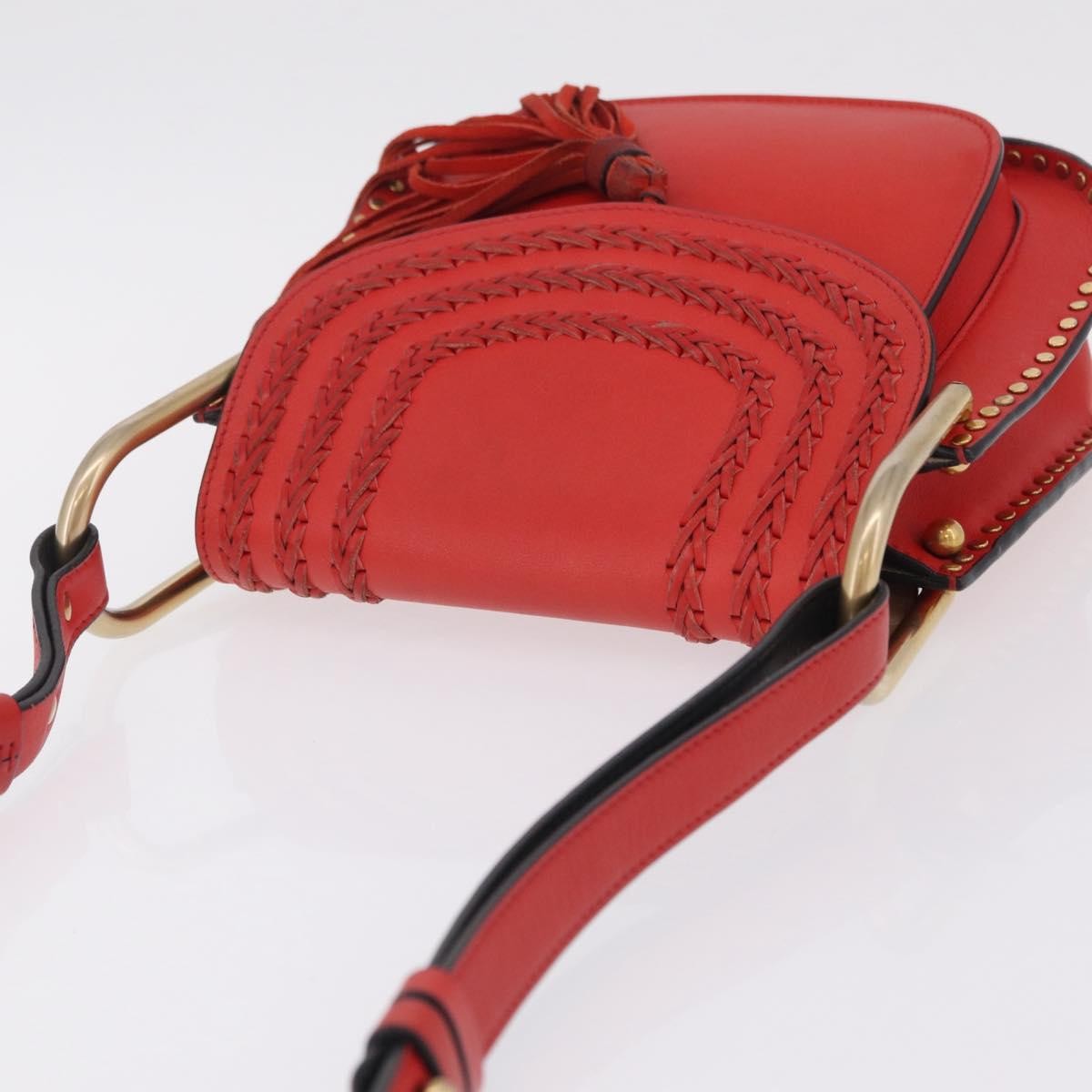 Chloe Hudson Whipstitch Leather Red Leather Handbag (Pre-Owned)