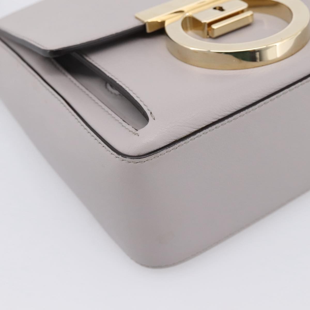 Salvatore Ferragamo Tassel Gancini Lock Flap Leather Gray Leather Shoulder Bag Bag (Pre-Owned)