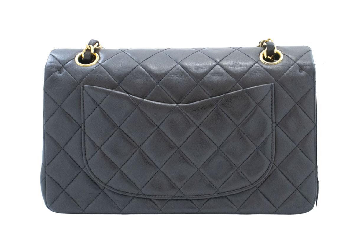 Chanel Cc Flap Quilted Classic Flap Motif Printed Nylon Black Leather Crossbody Bag Bag (Pre-Owned)