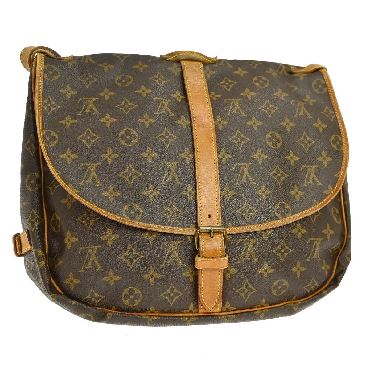 Louis Vuitton Saumur Messenger Monogram Canvas Brown Canvas Handbag (Pre-Owned)