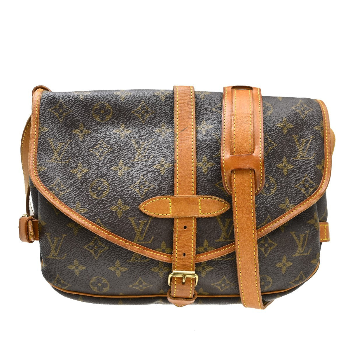 Louis Vuitton Saumur Monogram Canvas Brown Canvas Handbag (Pre-Owned)